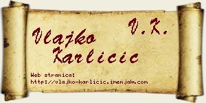 Vlajko Karličić vizit kartica